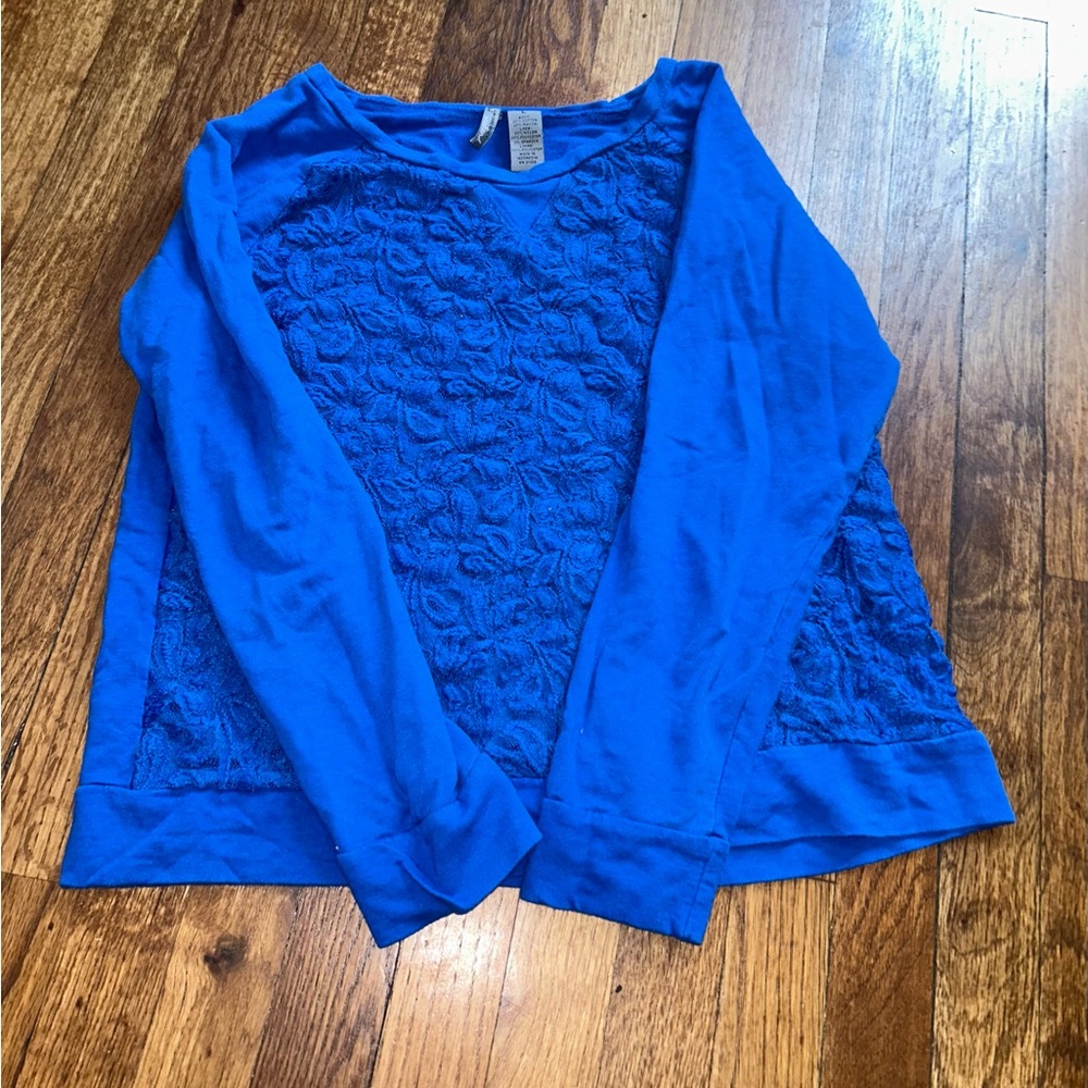 New Directions Weekend Blue Top Size Large